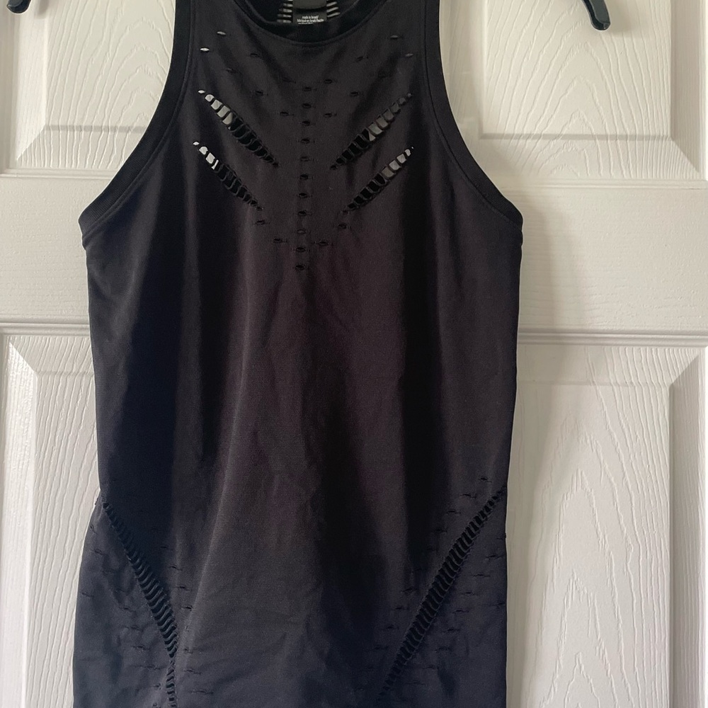 Victoria's Secret Black Embellished Fitted Tank Top